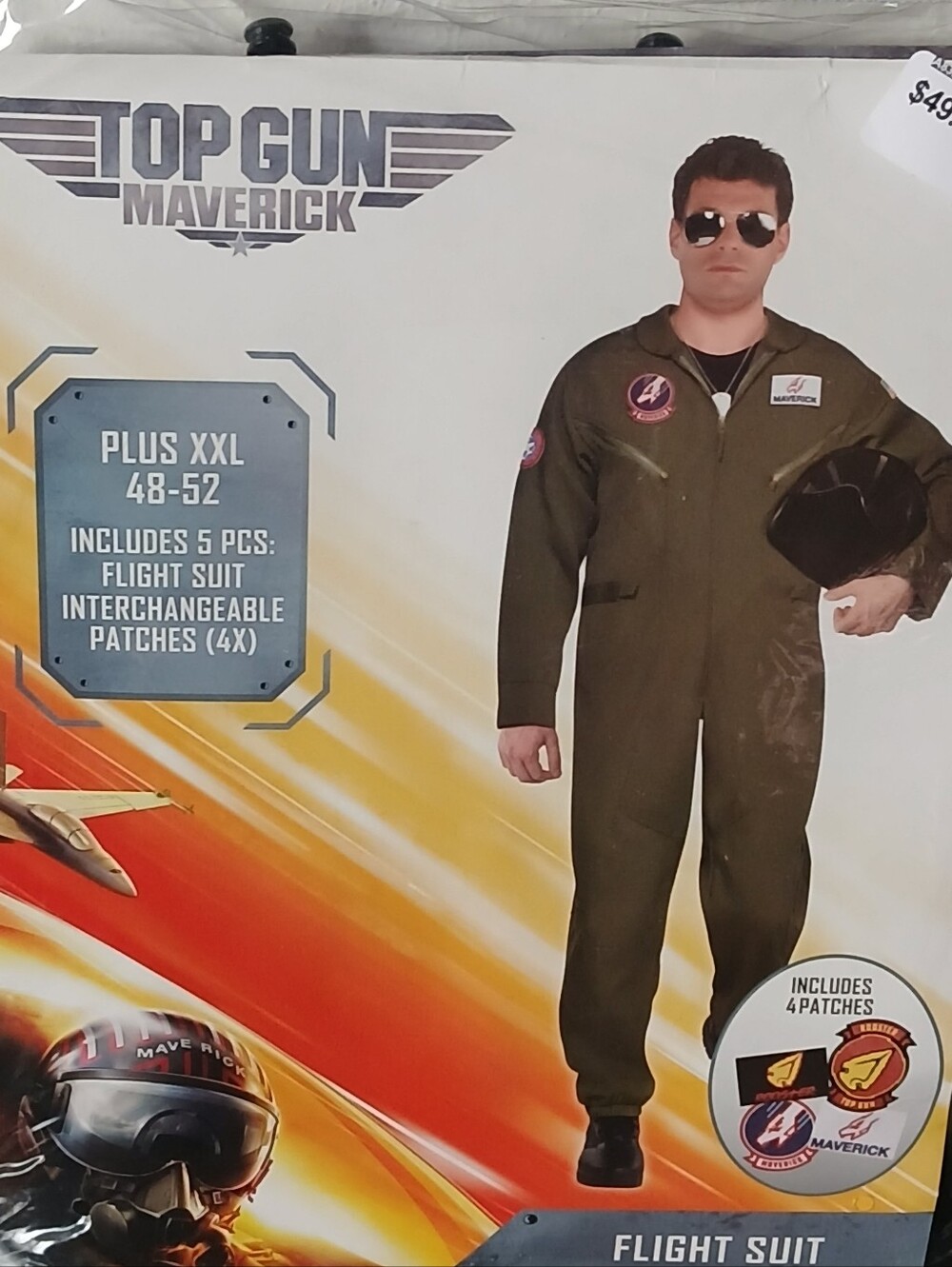 Top Gun Maverick Olive Green Flight Suit Costume XXL